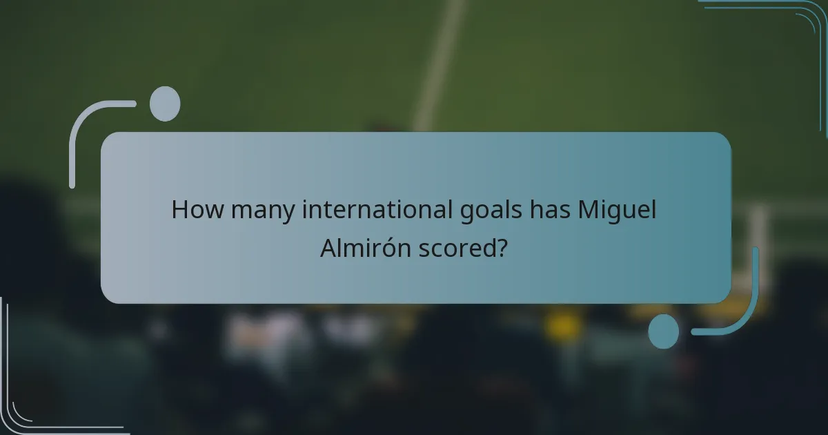 How many international goals has Miguel Almirón scored?