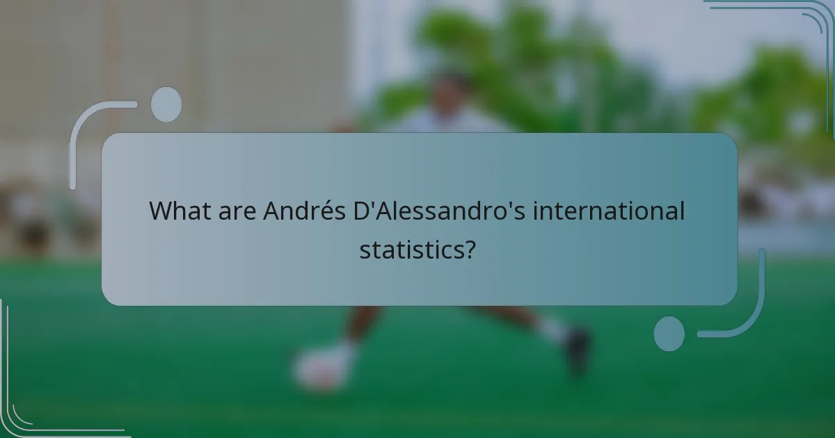 What are Andrés D'Alessandro's international statistics?