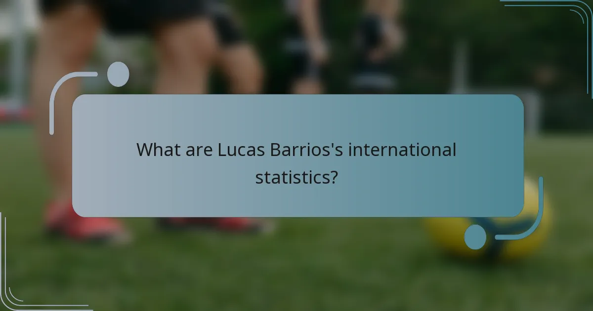 What are Lucas Barrios's international statistics?