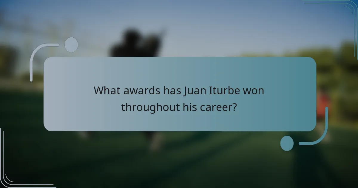 What awards has Juan Iturbe won throughout his career?
