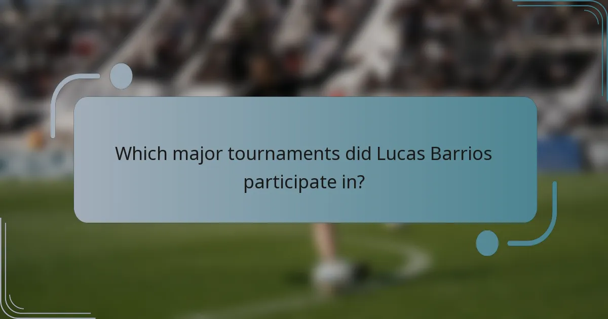 Which major tournaments did Lucas Barrios participate in?