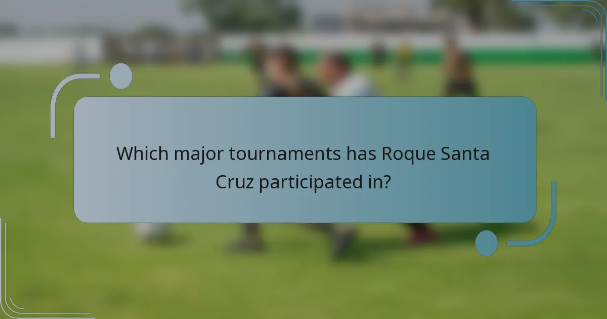 Which major tournaments has Roque Santa Cruz participated in?
